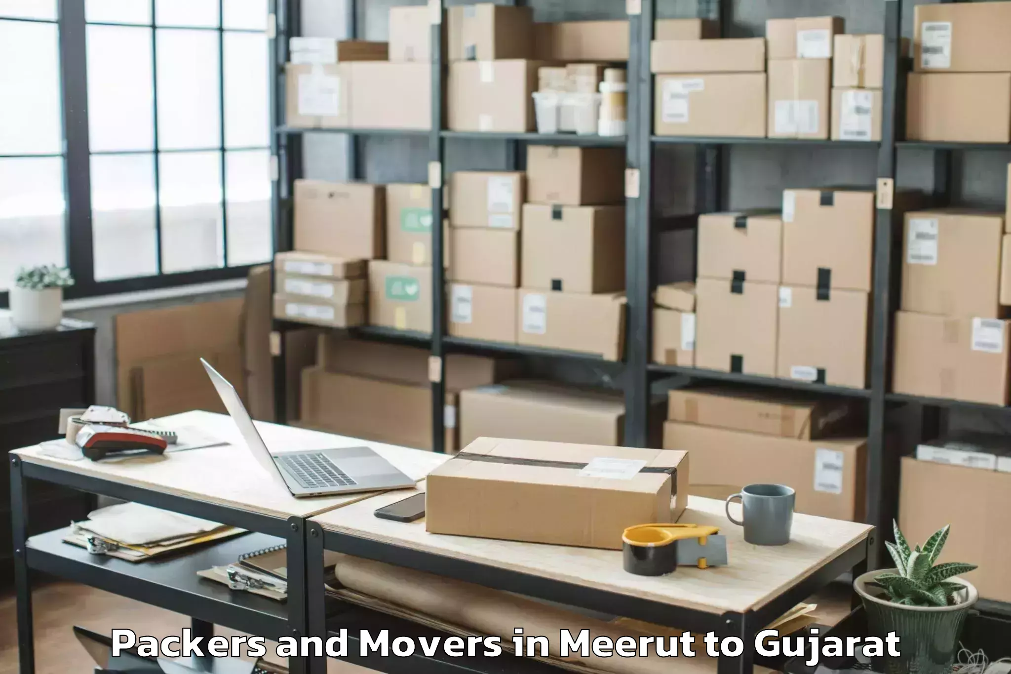 Book Meerut to Rai University Ahmedabad Packers And Movers